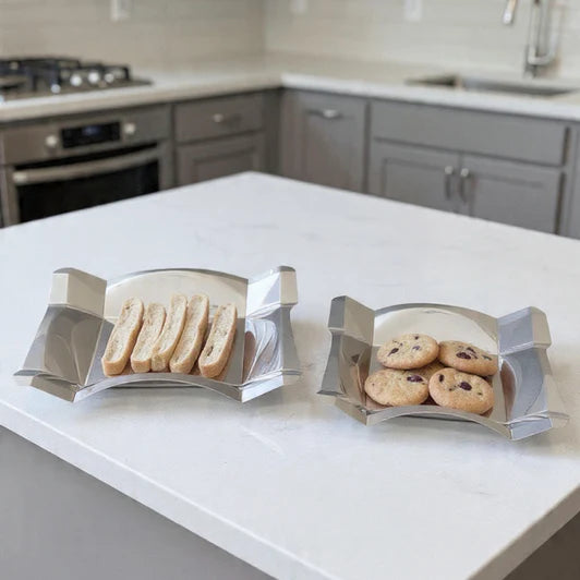 Stainless Steel Tray with Folded Edge Design