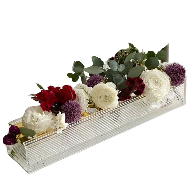 Lucite Flower Box with Honeycomb Shaped Holes