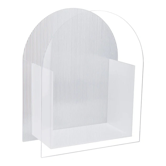 Lucite Ribbed Magazine Rack