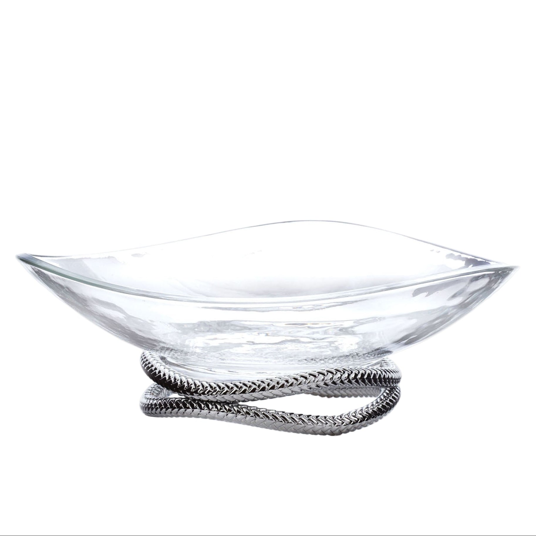 Nambé Braid Glass Centerpiece Bowl