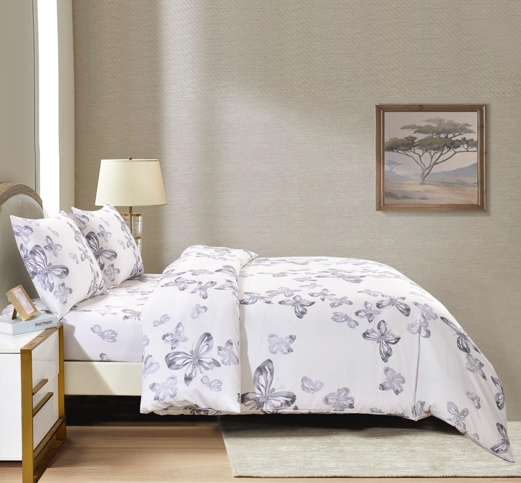 LUXE by A&B Vanessa Duvet Set- Grey