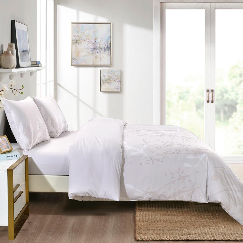Aura & Belle Sand Mist Branch Duvet Set