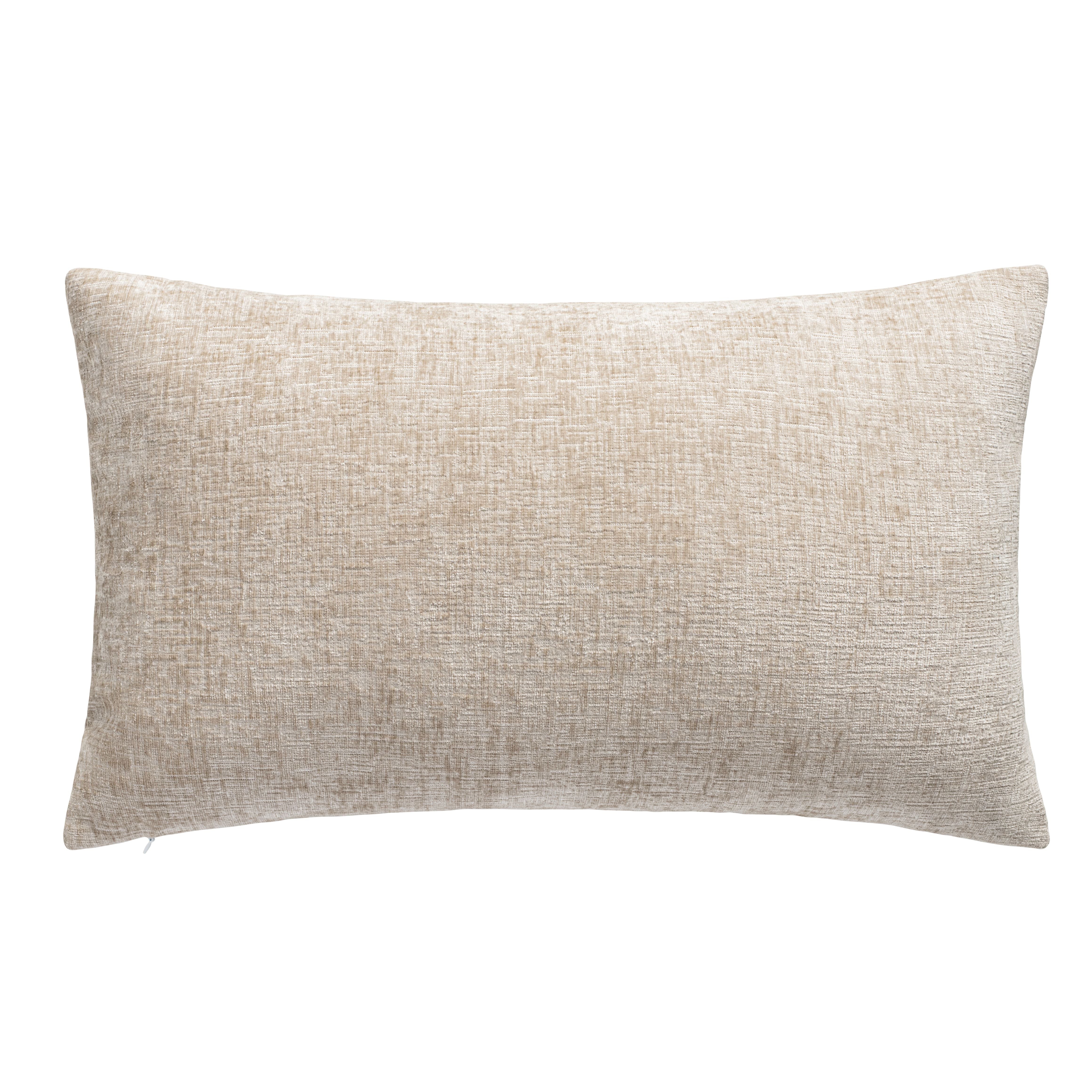 Aura Home Crushed Velvet Beige Throw Pillow