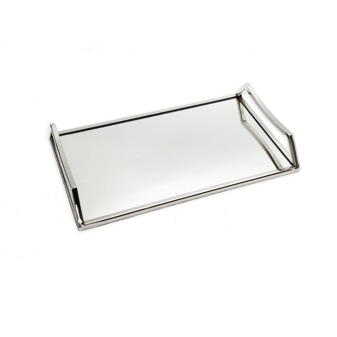 Oblong Mirror Serving Tray with Handles