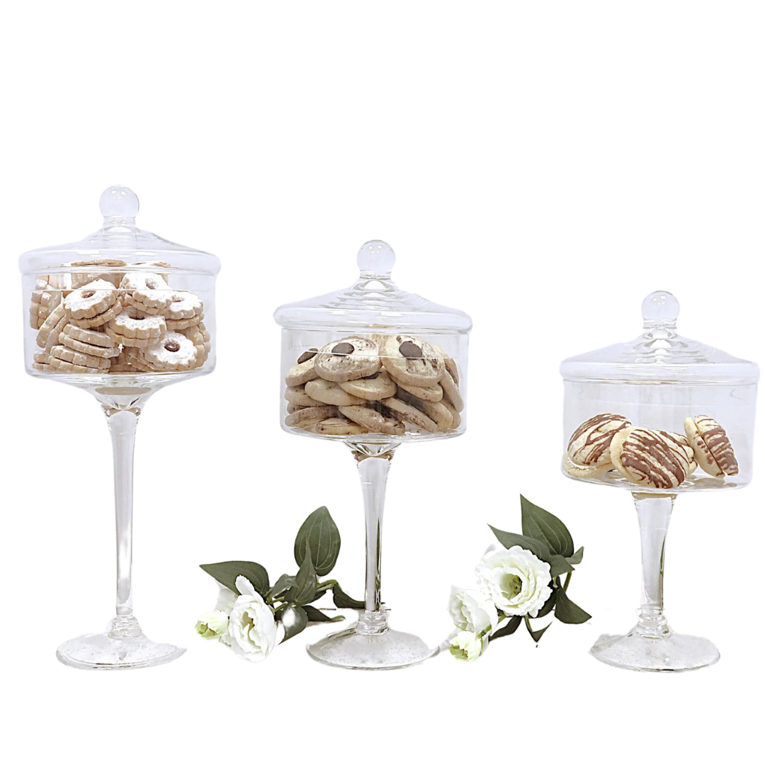 Liscio Ottico Stemmed Cookie Jar with Ball Knob on Lid