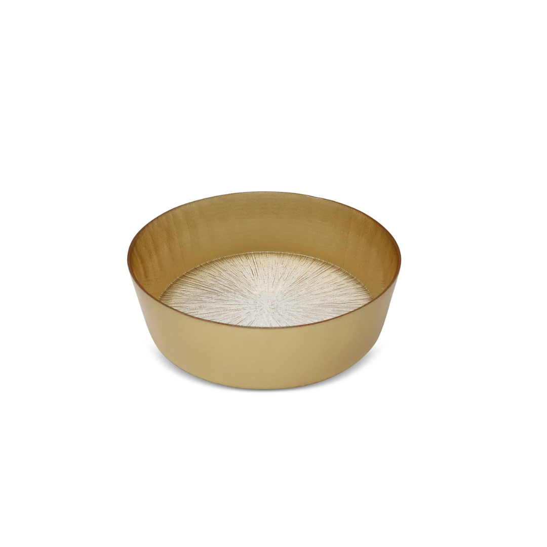 Set of 4 Crystal Glass Dip Bowls with Gold Border