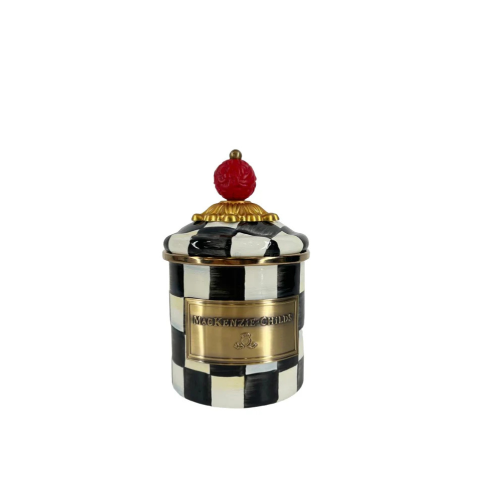 [MacKenzie-Childs] Courtly Check Enamel Canister - deals Mini