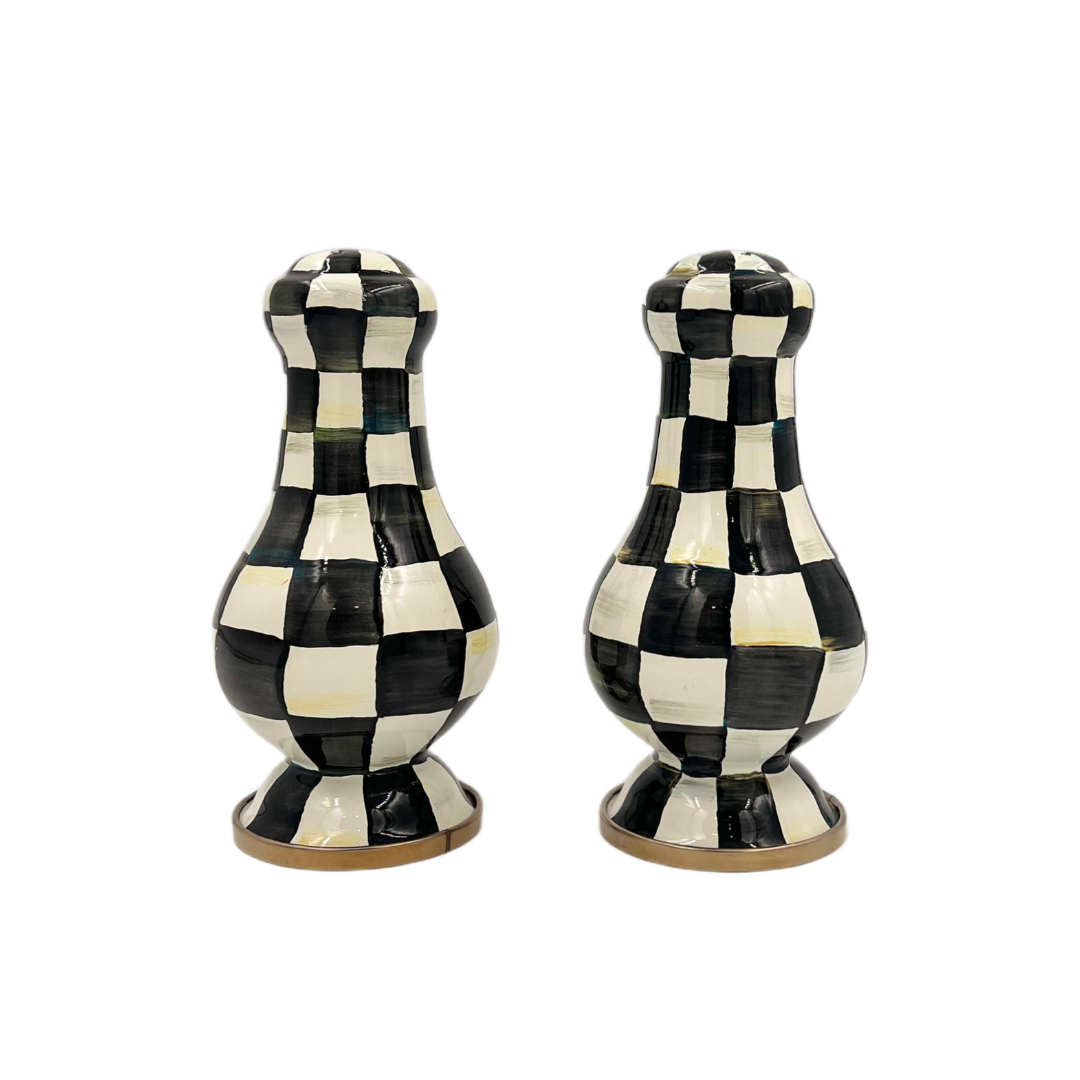MacKenzie-Childs Courtly Check Large Salt & Pepper Shakers
