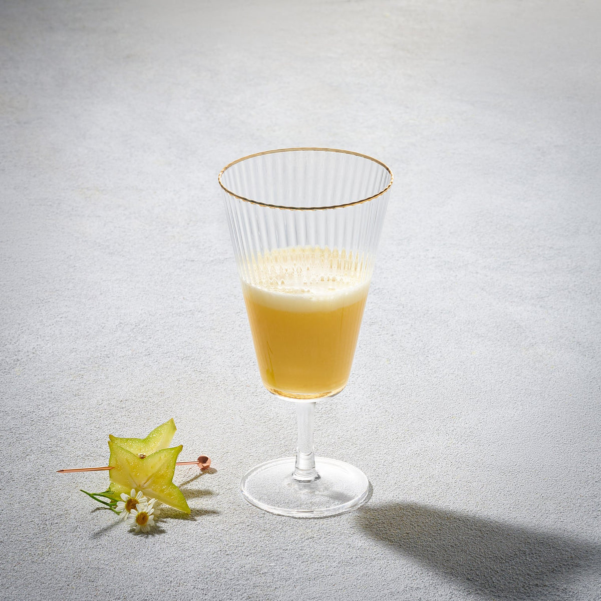 Optic, Water Glass, Gold Rim, 13 oz