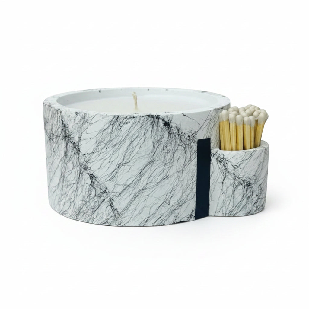 White & Black Marble Havdalah Glow