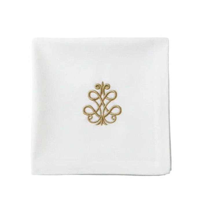 Medallion embroidered napkin