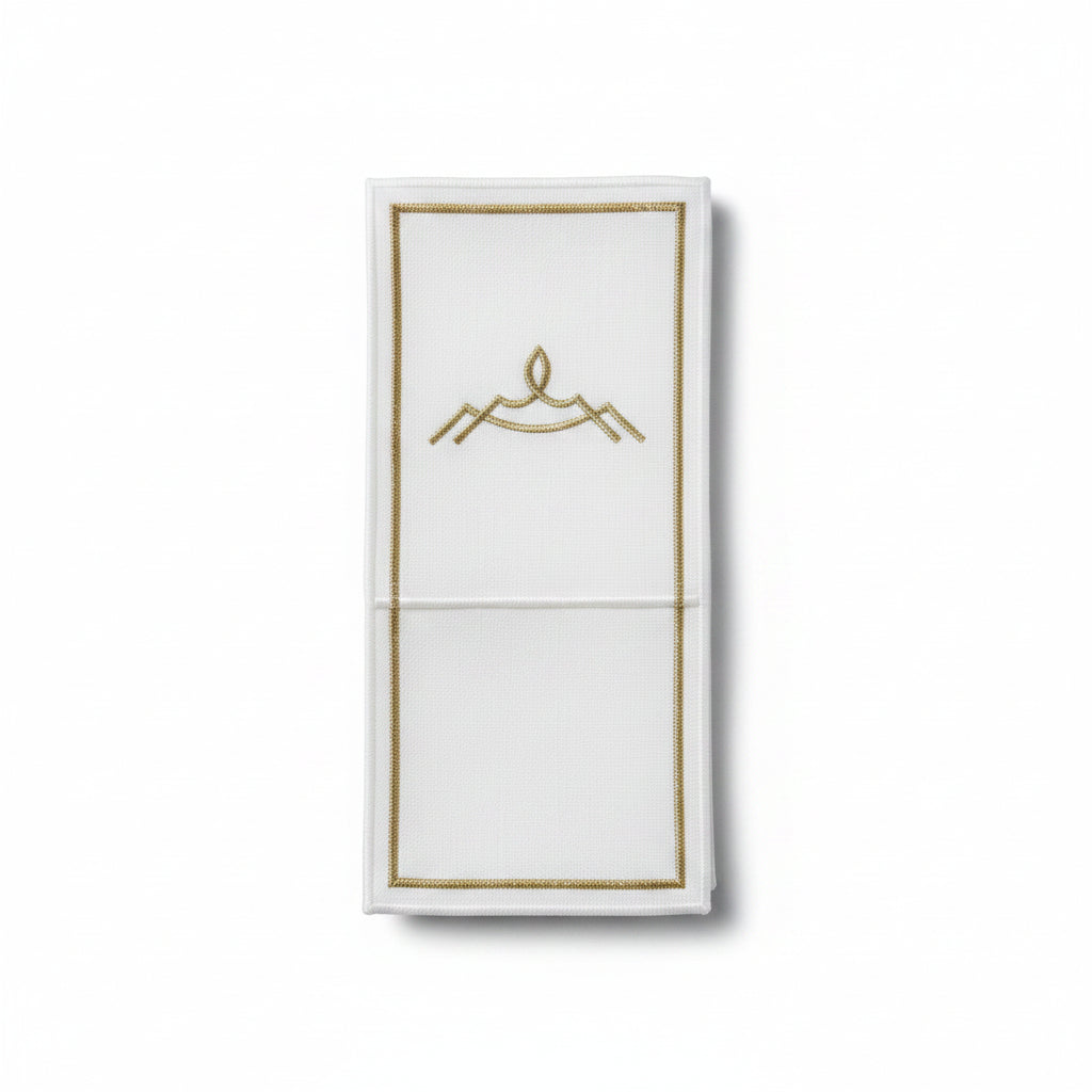 Adorn Your Table Gold Embroidered Napkin & Pouch Set