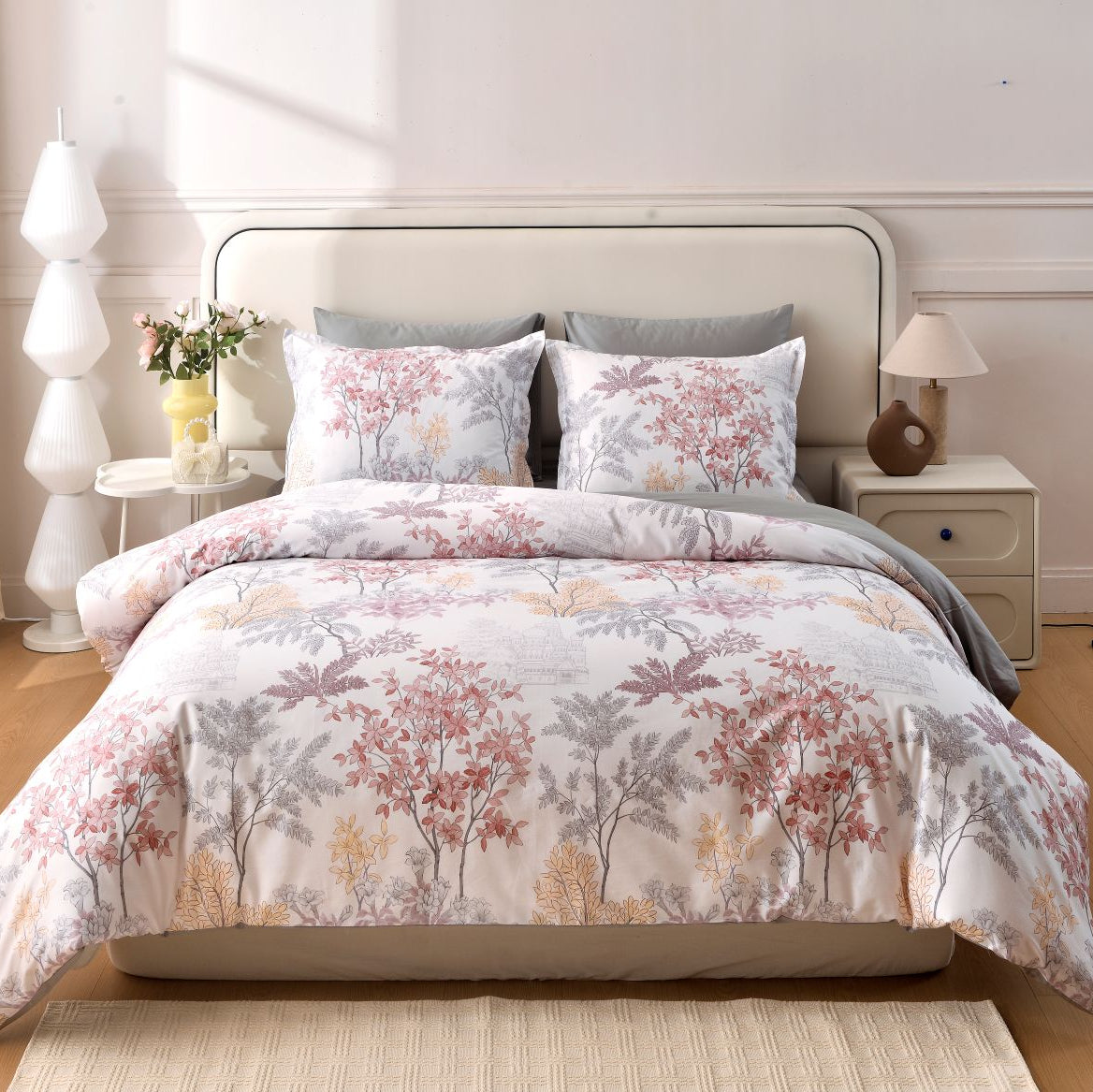 Willow branch duvet set, lilac