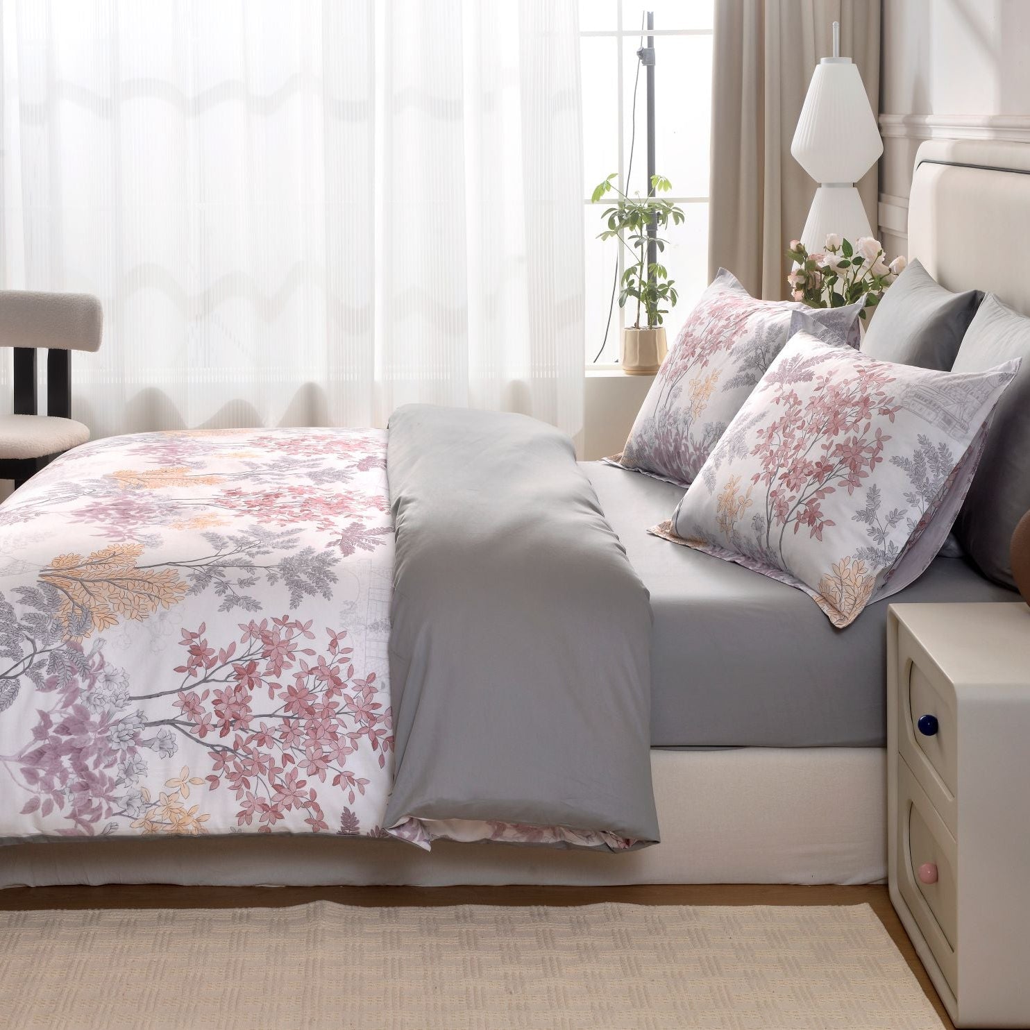Aura Home Willow Duvet Set- Lilac
