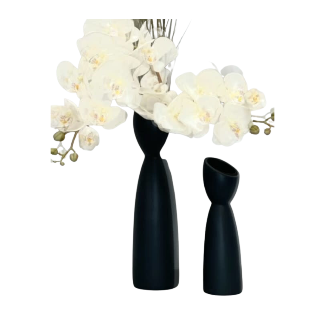 Athena Black Ceramic Bud Vase