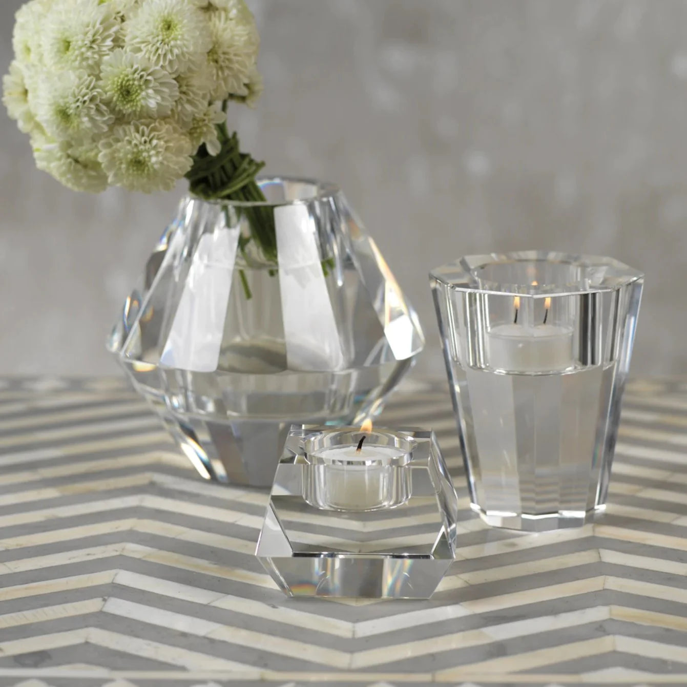 Zodax Dina Clear Crystal Tealight Holder