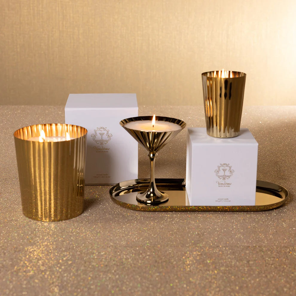 Zodax Polished Gold Vendome Scented Martini Candle