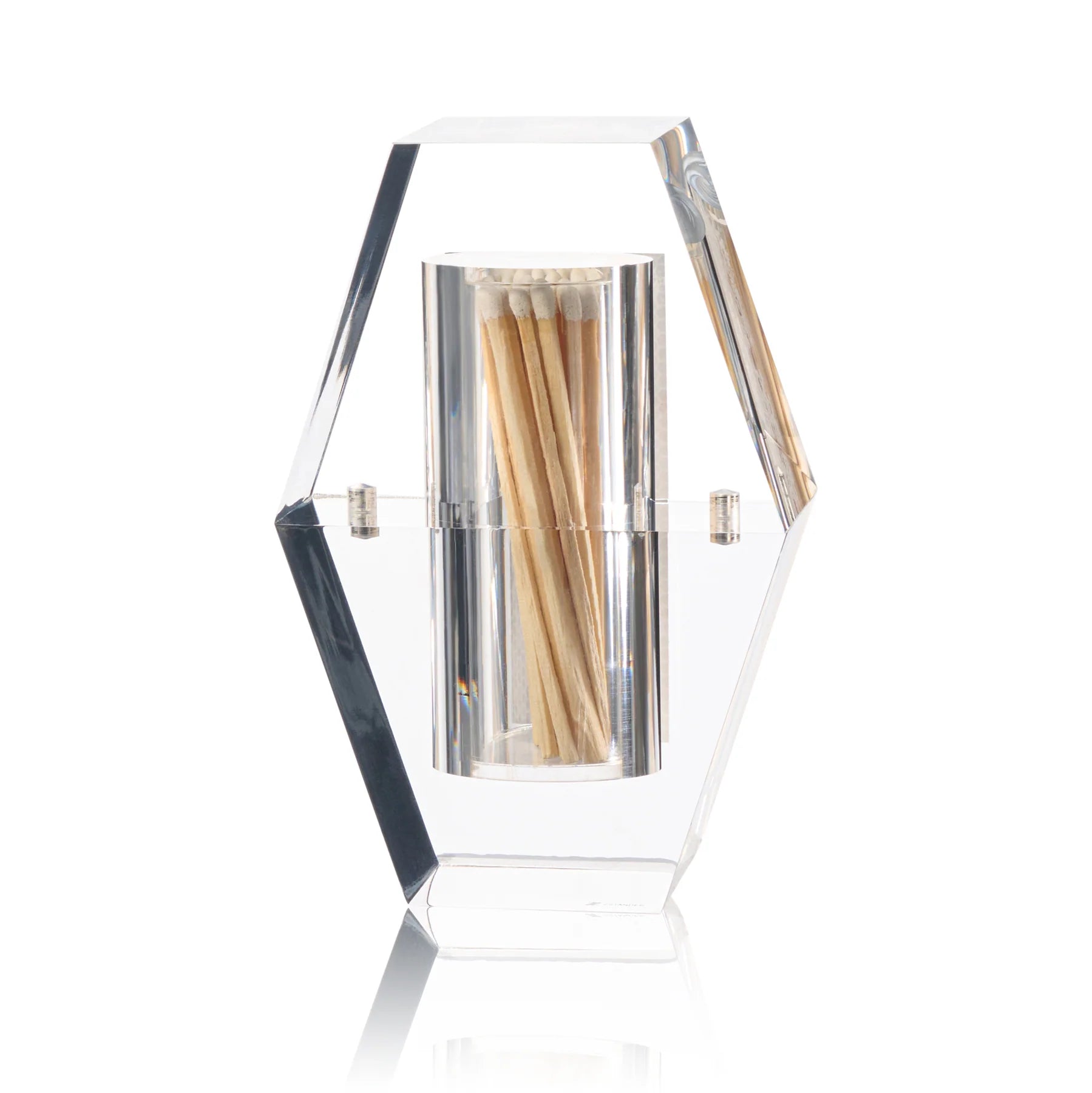 Facet Lucite Matches Holder