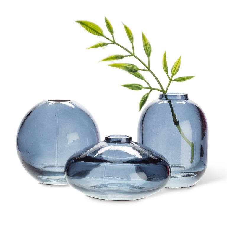 Dark blue small glass bud vase