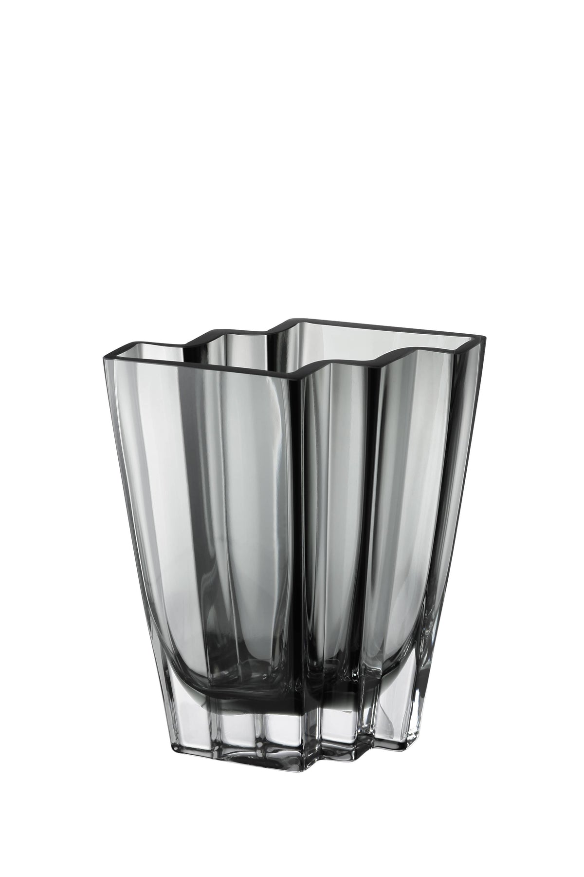 Chevron Vase, Transparent Gray, Available in 4 Sizes