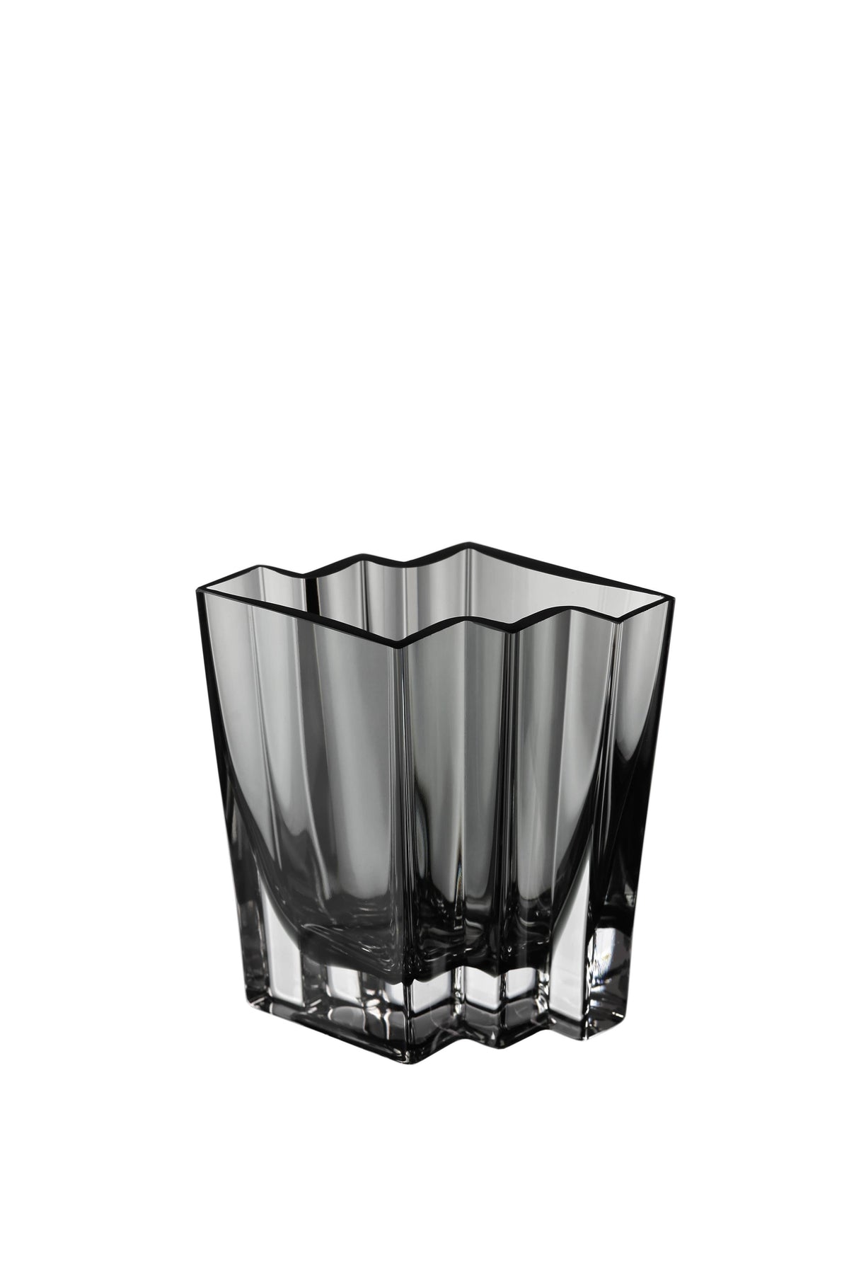 Chevron Vase, Transparent Gray, Available in 4 Sizes