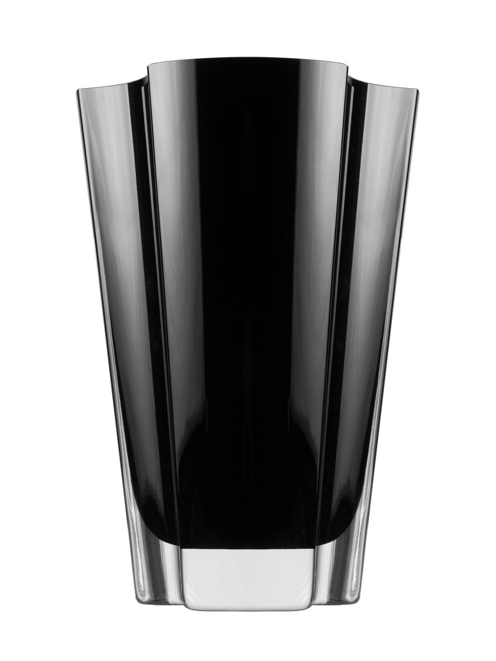 Black Glass Wavy Vase