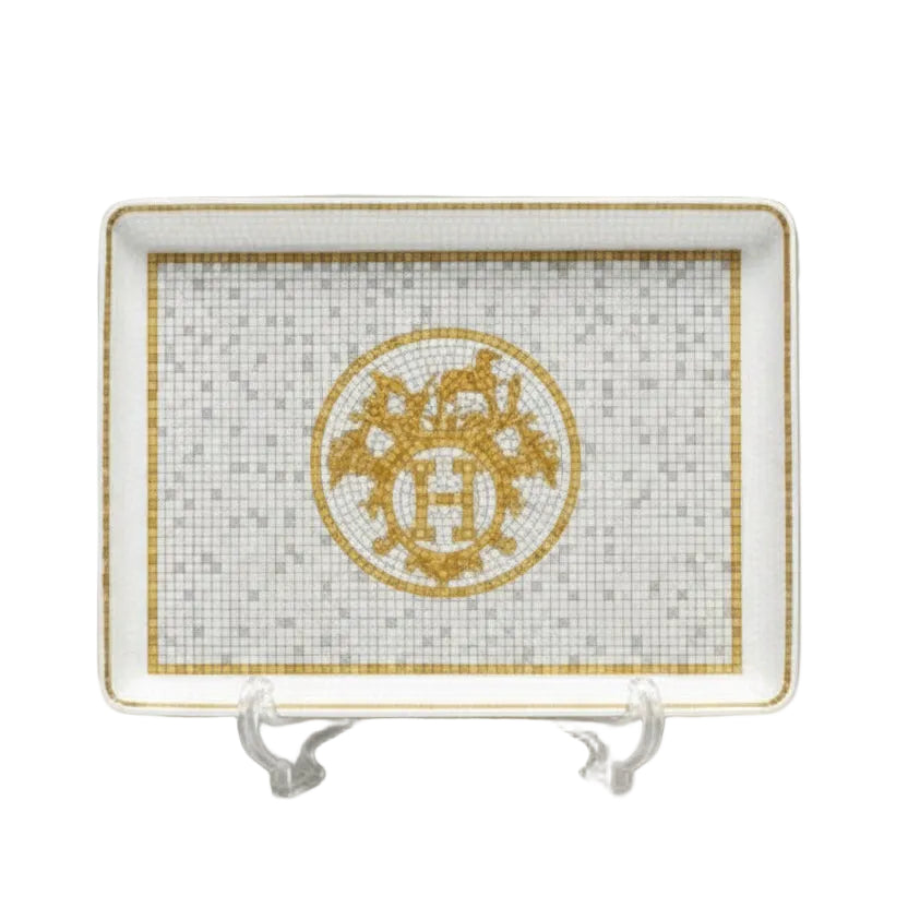 Mosaique Gold Tray by Hermes