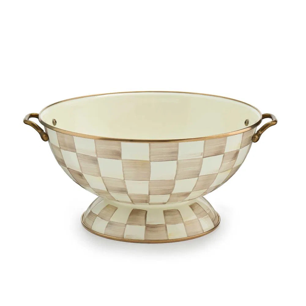 MacKenzie-Childs Mocha Check Enamel Everything Bowl
