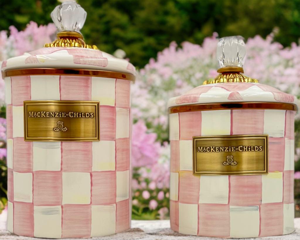 MacKenzie-Childs Rosy Check Canister