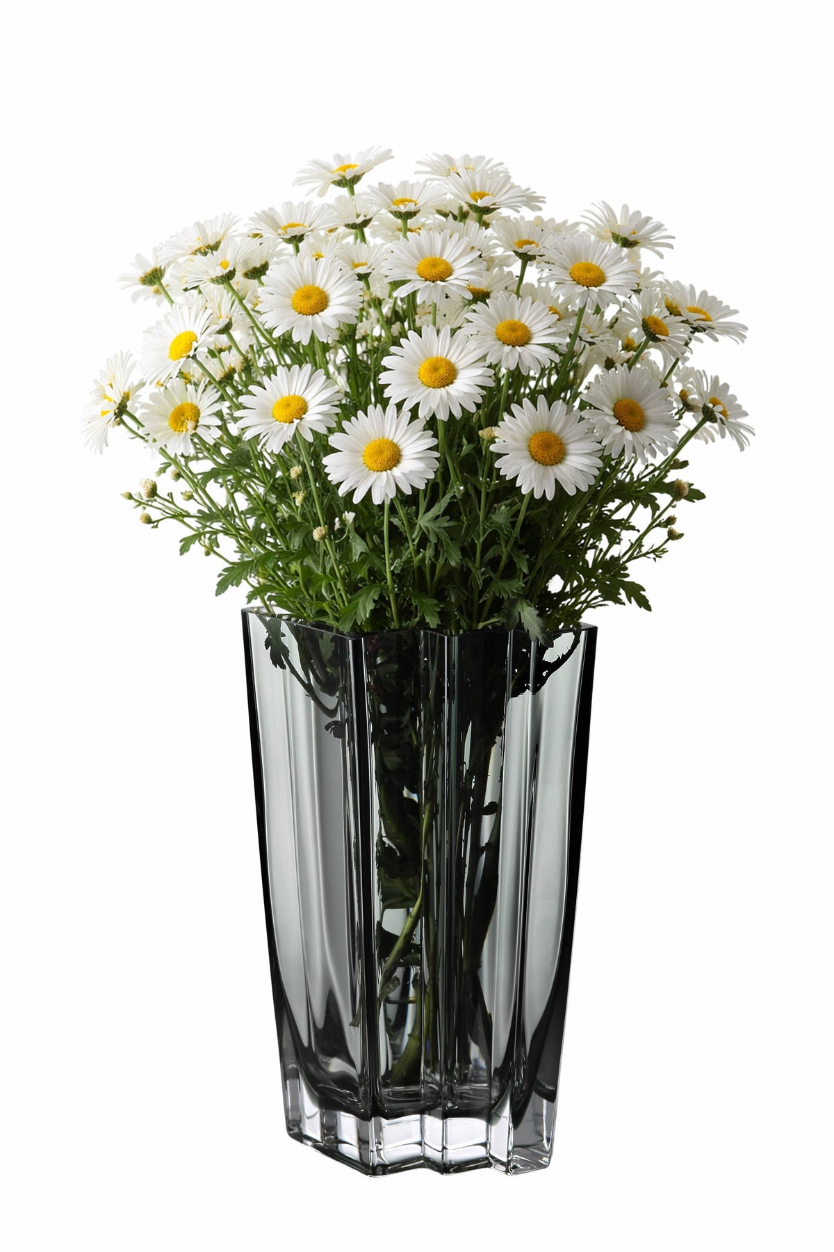 Chevron Vase, Transparent Gray, Available in 4 Sizes