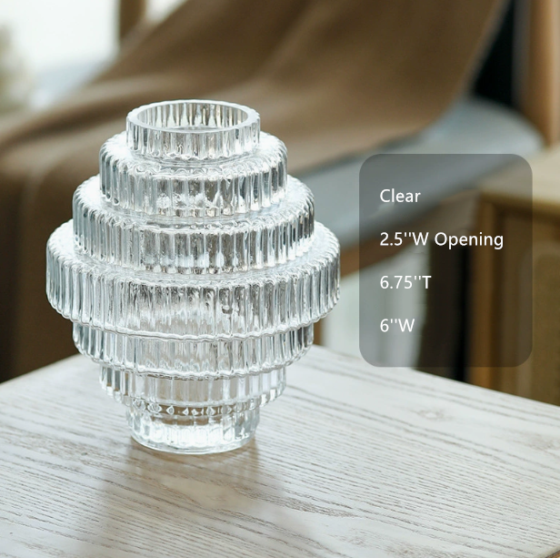 Tower Shaped Thick Glass Vase