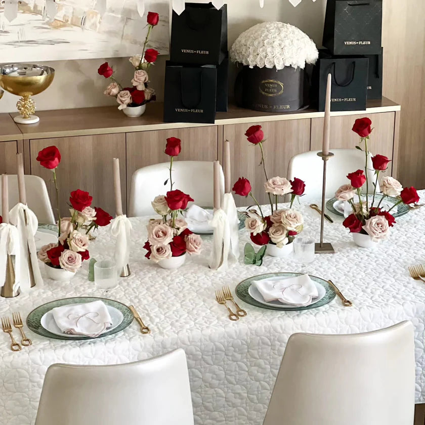 Adorn Your Table Floral Quilted Tablecloth