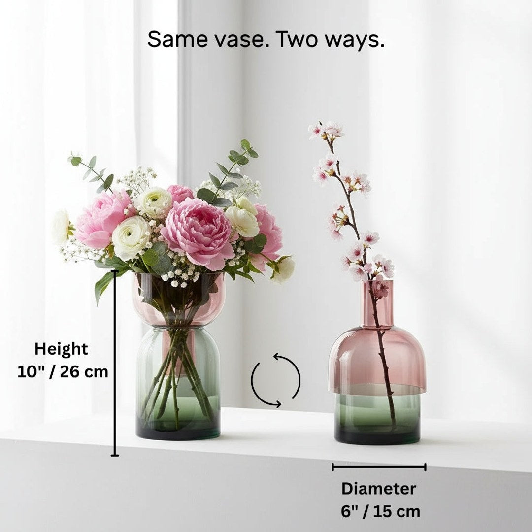 Fusion Flip Reversible Glass Vase – Small