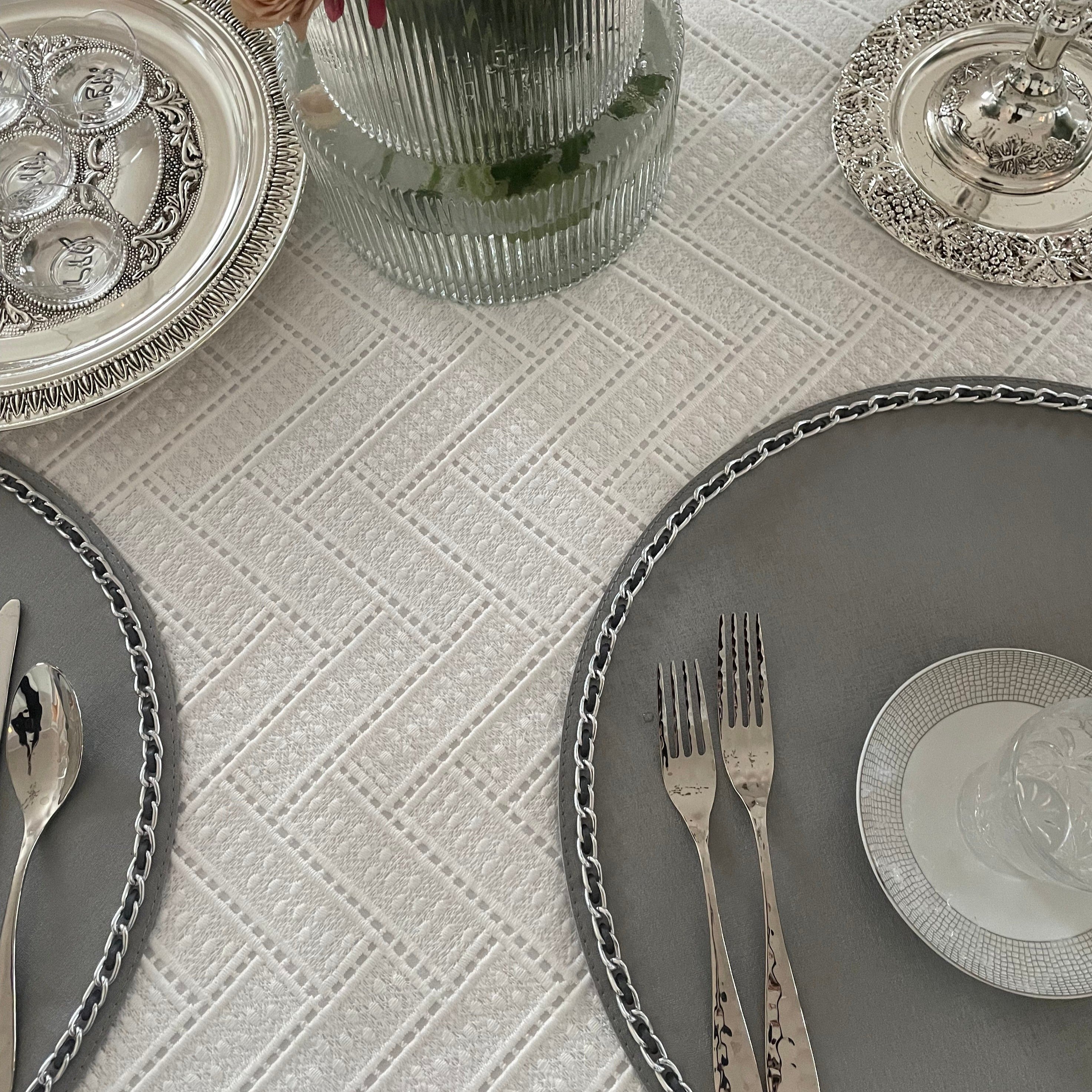 Adorn Your Table Herringbone Lace Tablecloth