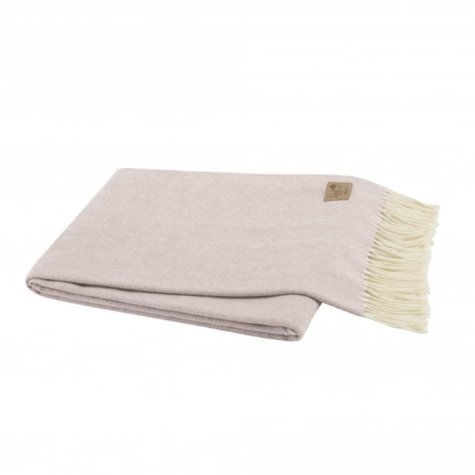 Lands Down Under Italian Herringbone Throw- Rose Quartz