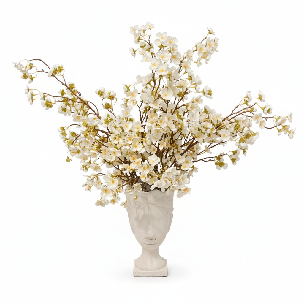 Flaura Blush Floral in Modern Grey Vase