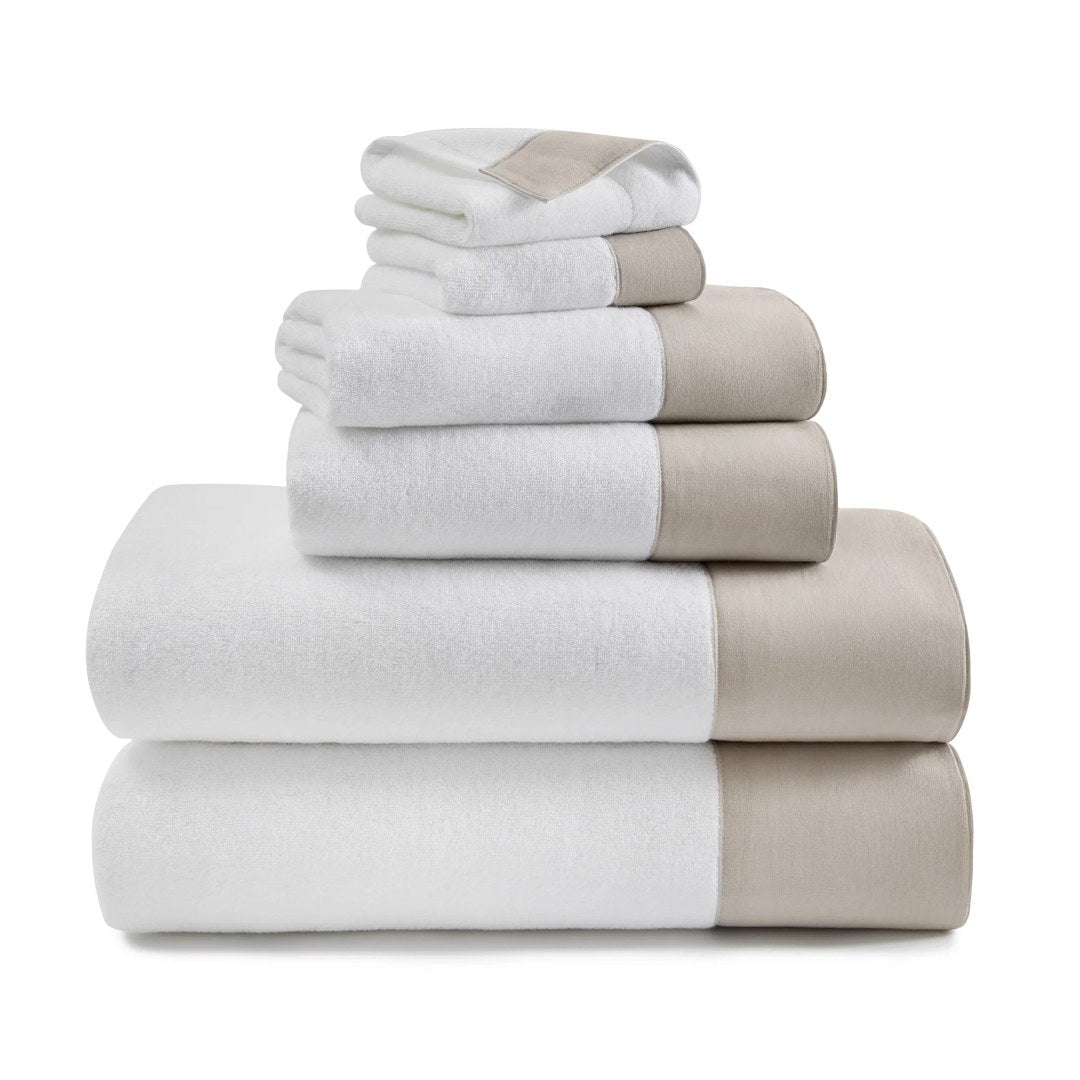Kassatex Sonoma Hand Towel- White/Pebble