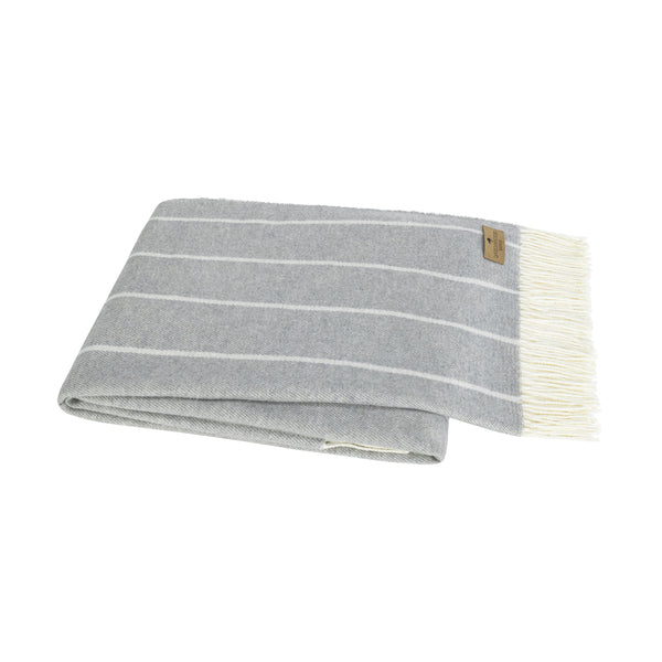 Lands Down Under Fiji Stripe Throw- Light Gray