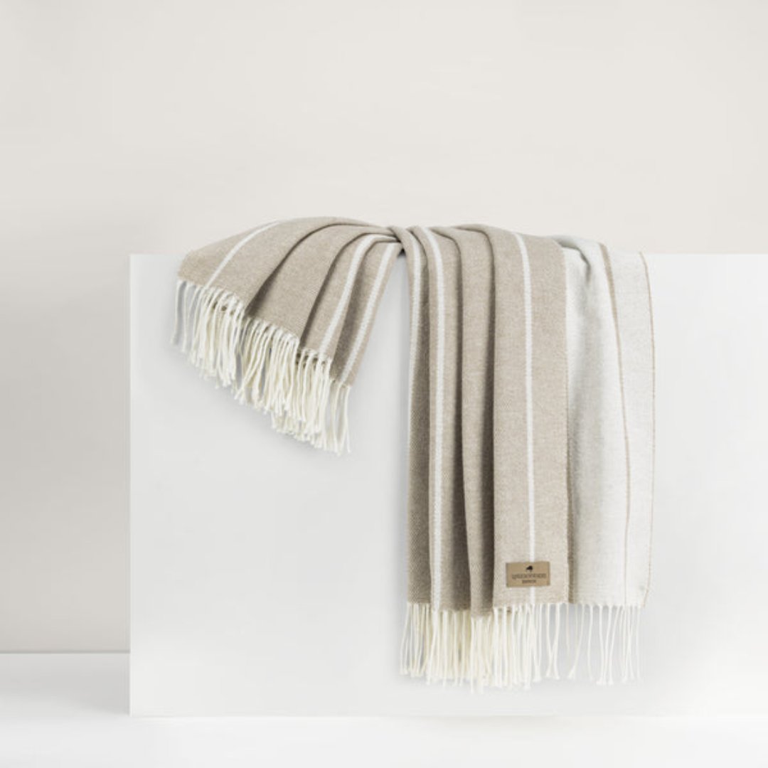 Lands Down Under Fiji Stripe Throw- Dune
