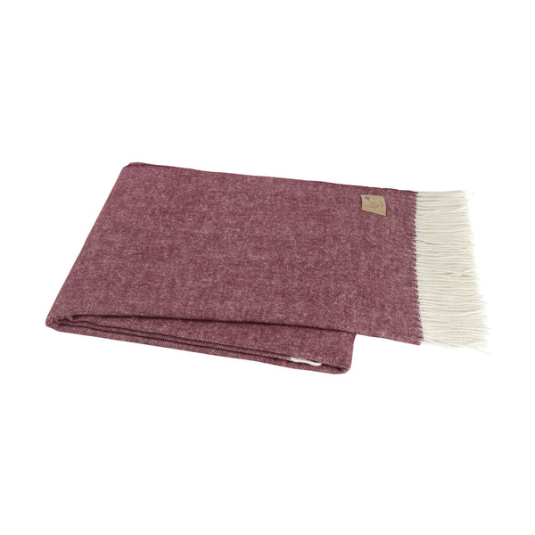 Lands Down Under Italian Herringbone Throw- Deep Merlot