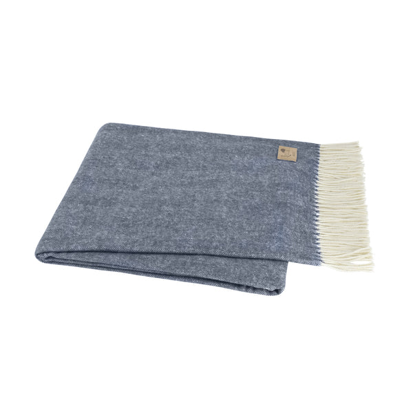 Lands Downunder Italian Herringbone Throw- Midnight