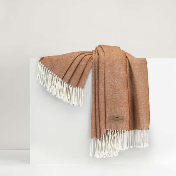 Lands Downunder Italian Herringbone Throw- Copper