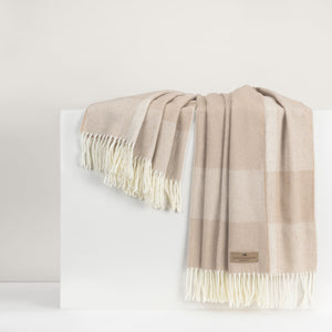 Lands Down Under Hampton Plaid Herringbone Throw- Dune