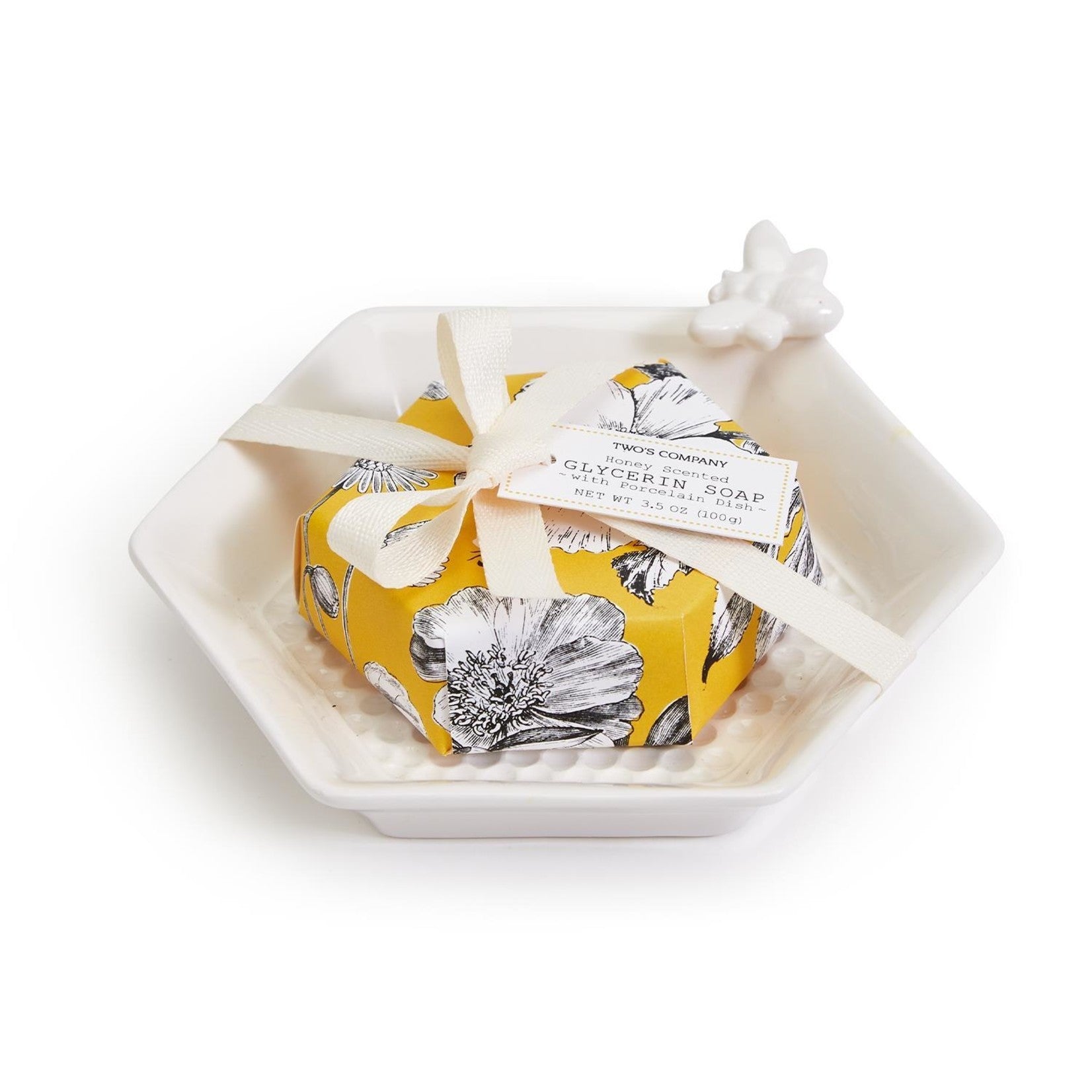 Bee Clean Honey Soap with Honeycomb and Bee Soap Dish