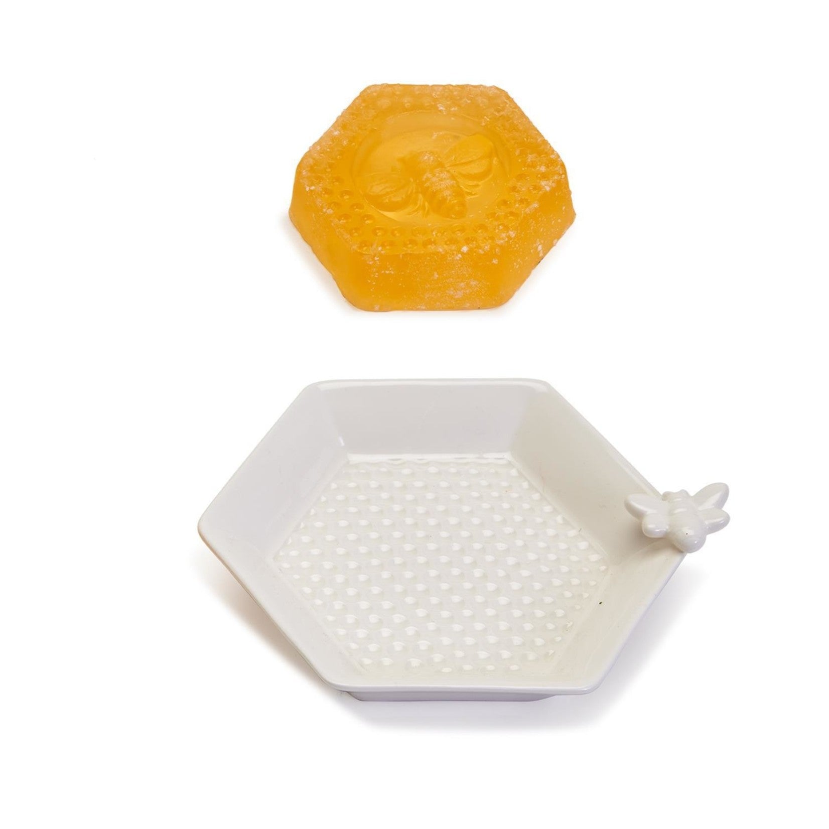 Bee Clean Honey Soap with Honeycomb and Bee Soap Dish