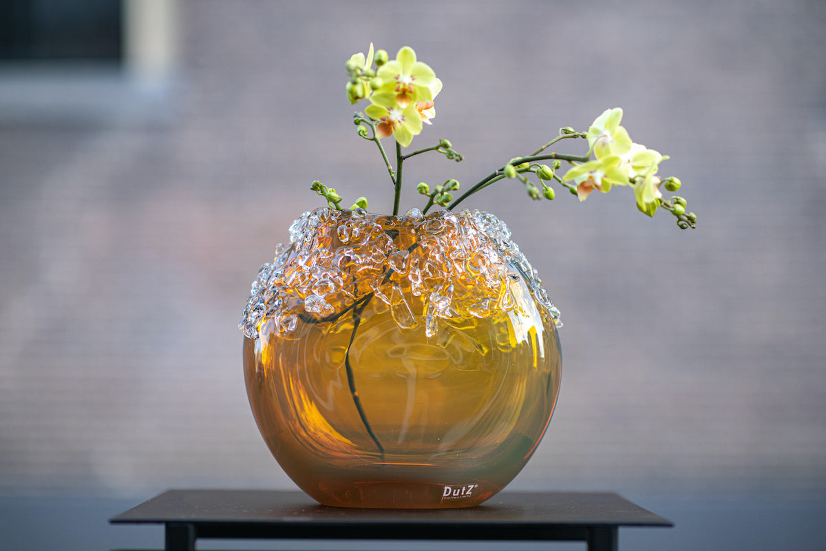 Bumpy glass vase, blue