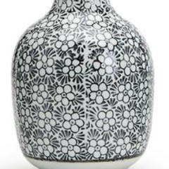 Hand-Painted Black and White Vases
