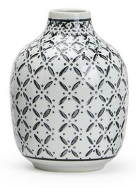 Hand-Painted Black and White Vases