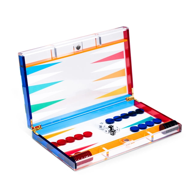 Multicolour Acrylic Backgammon Set