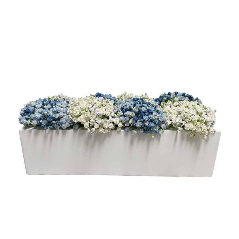 Blue and White Large Rectangle Arrangement